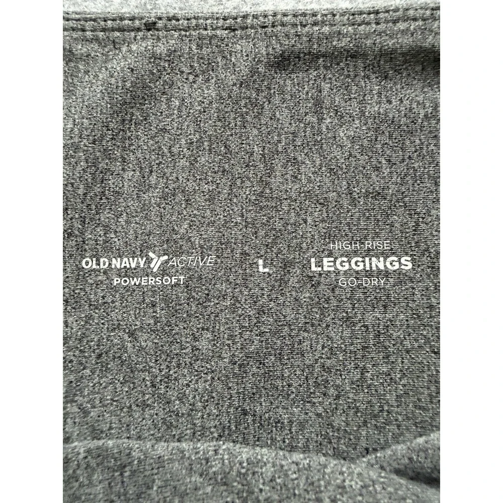 Old Navy Women's High-Rise Go-Dry Athletic Leggings Pockets Cropped Gray Size L